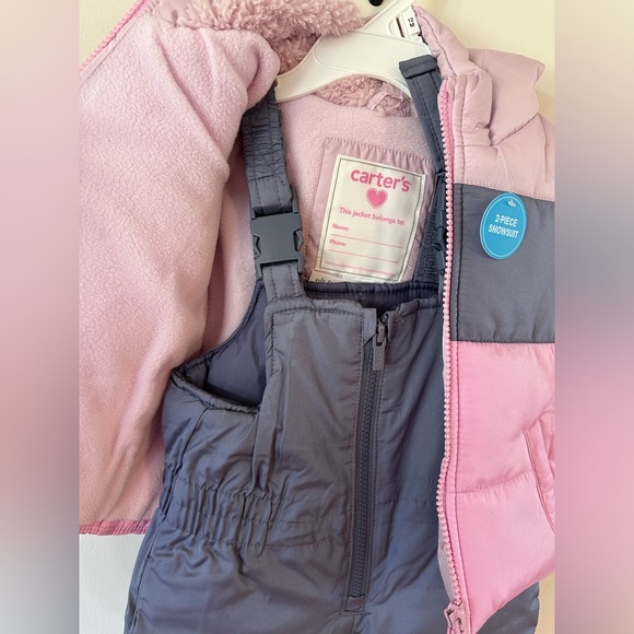 Carters Baby/Toddler  Girls 2 Piece Gray/Pink Snowsuit NWT Sizes 12M & 2… - Picture 10 of 11